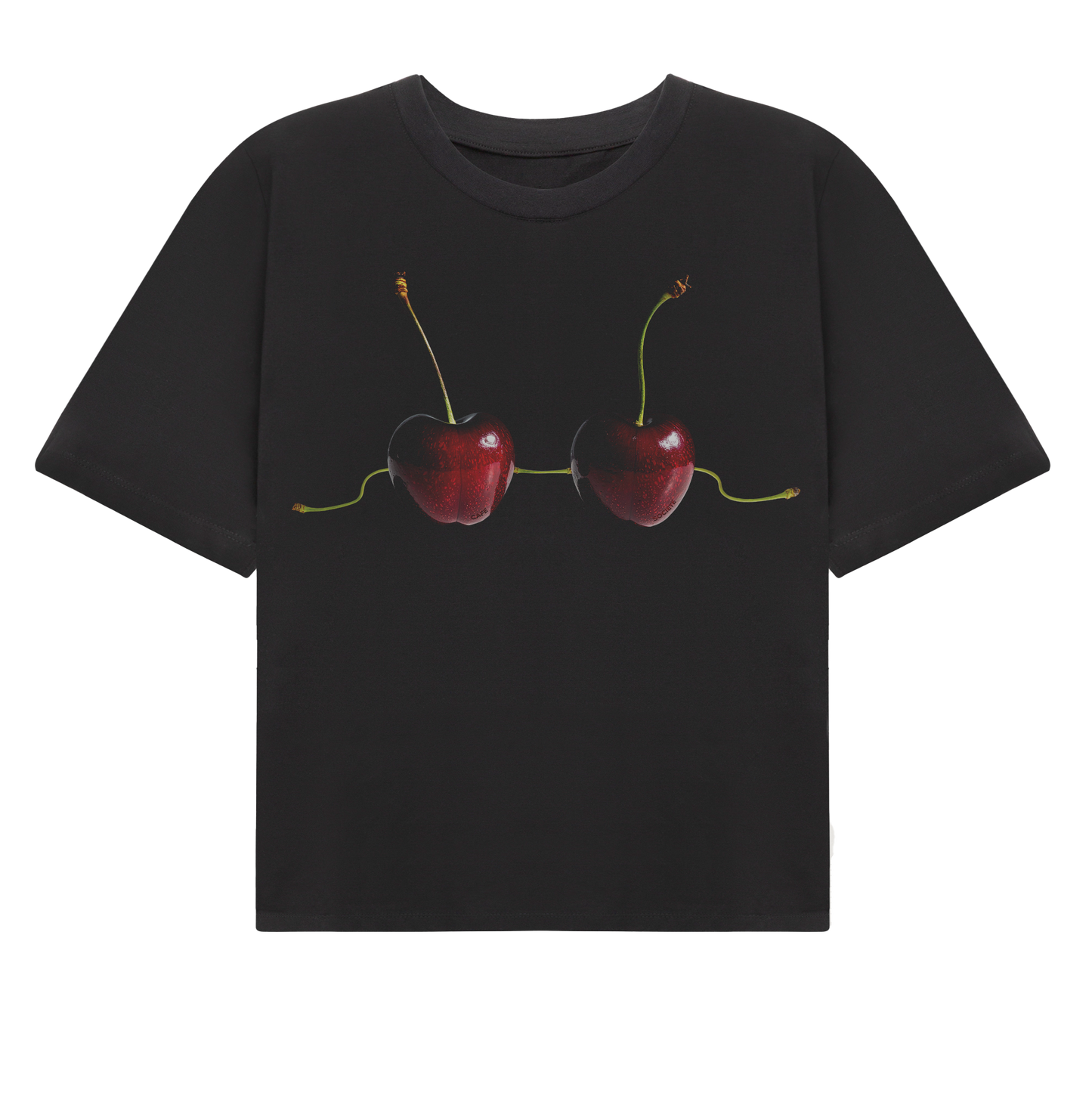 Cropped T-shirt Cherry's (Black)