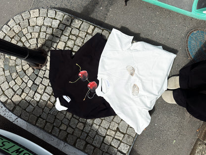 Cropped T-shirt Cherry's (White)