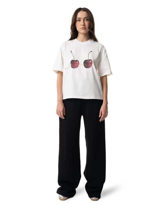 Cropped T-shirt Cherry's (White)