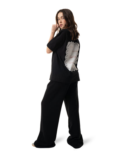 Cropped T-shirt Reservation (Black)