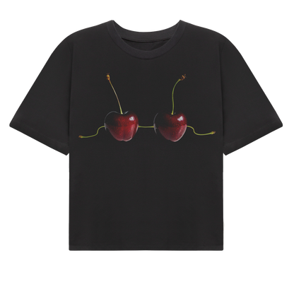 Cropped T-shirt Cherry's (Black)
