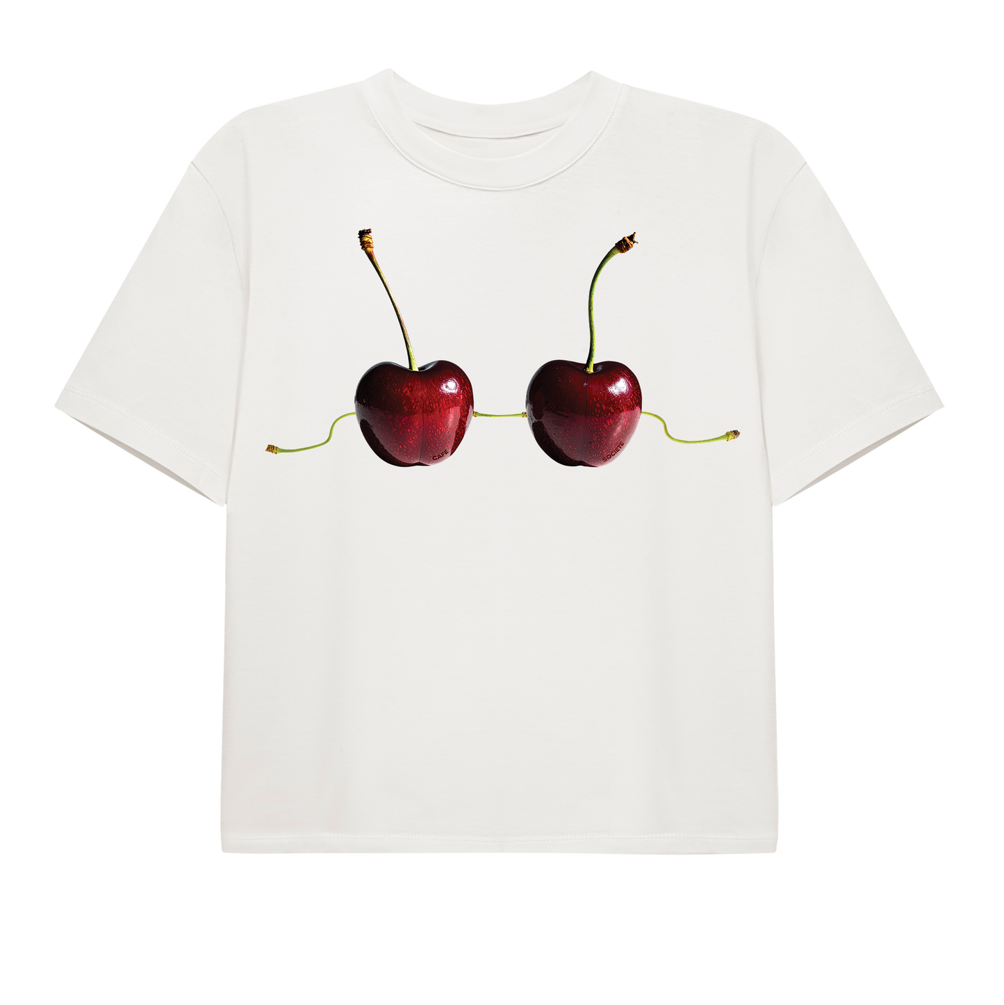 Cropped T-shirt Cherry's (White)